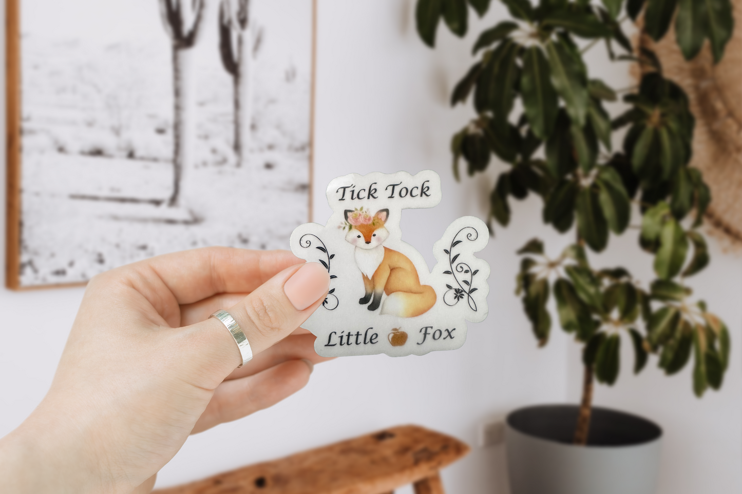 Tick Tock Little Fox Sticker