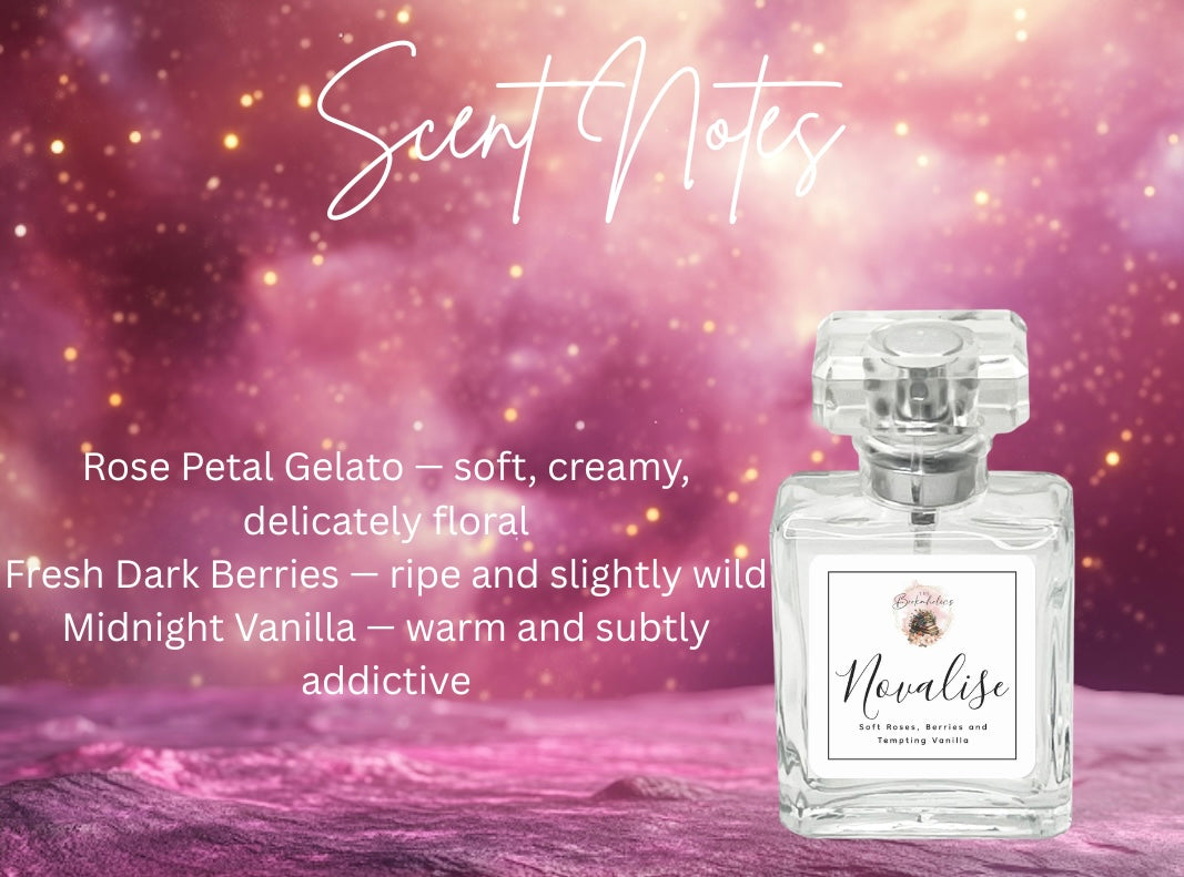 Novalise Perfume – Rose Petal Gelato, Dark Berries & Midnight Vanilla | Romantic Floral Gourmand Fragrance