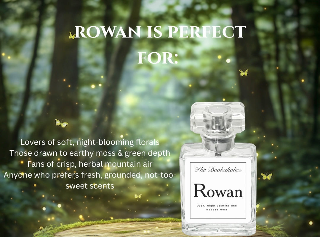Rowan Perfume – Faeven Saga Inspired | Unisex Dusk Fragrance with Jasmine, Moss & Sage