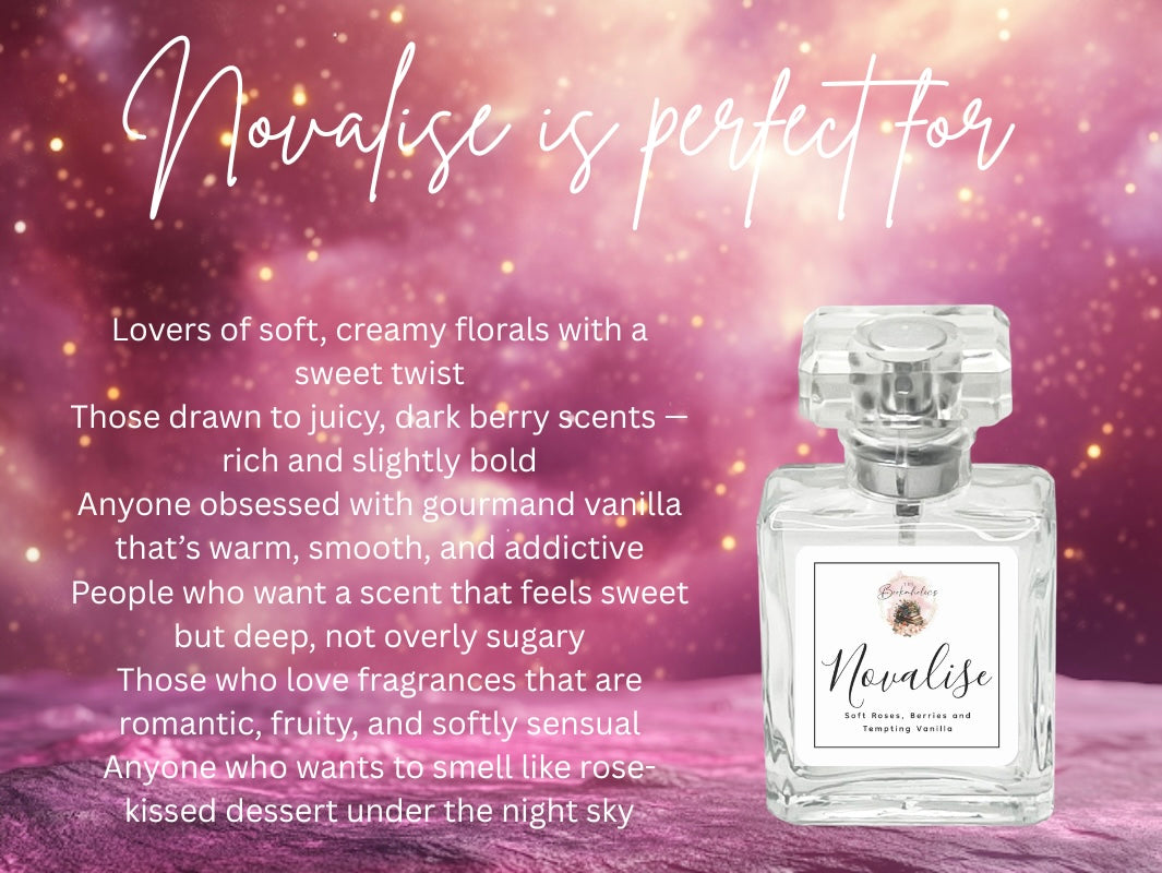 Novalise Perfume – Rose Petal Gelato, Dark Berries & Midnight Vanilla | Romantic Floral Gourmand Fragrance