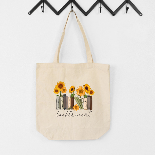Sunflower Booktrovert Tote Bag